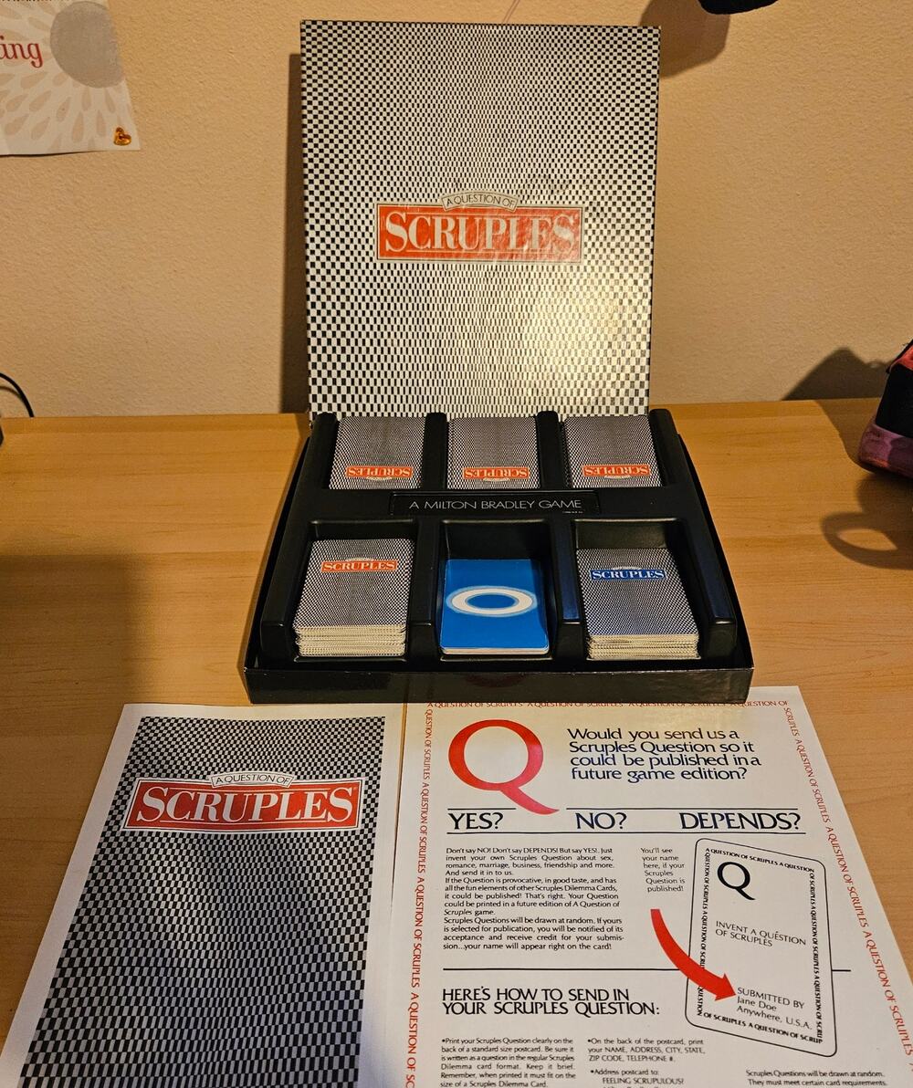 Vintage Milton Bradley A Question of Scruples 1986 Vintage Board Game